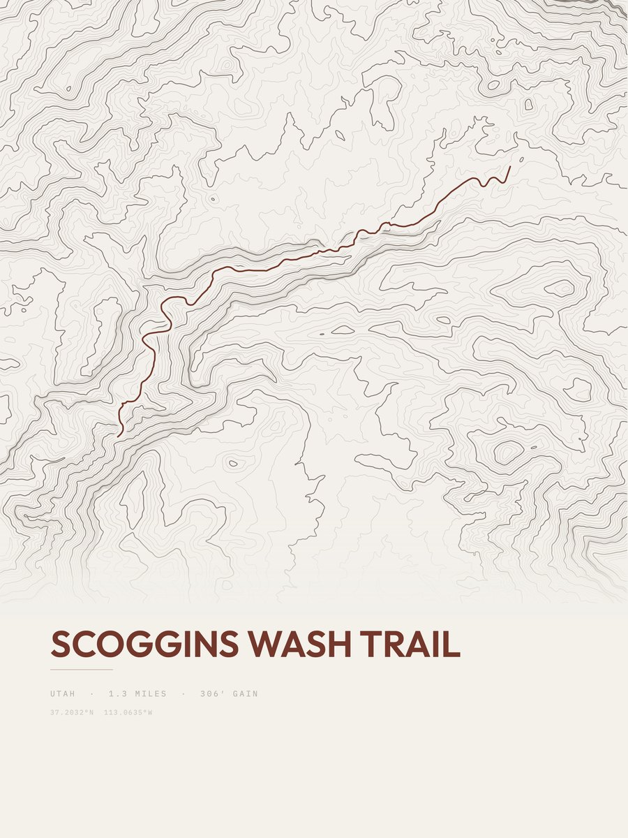 Scoggins Wash Trail topographic trail print
