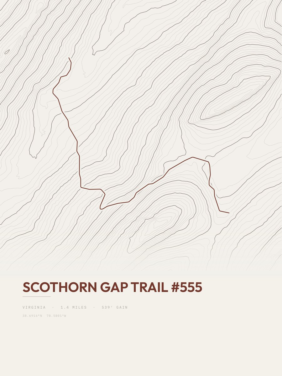 Scothorn Gap Trail Topographic print