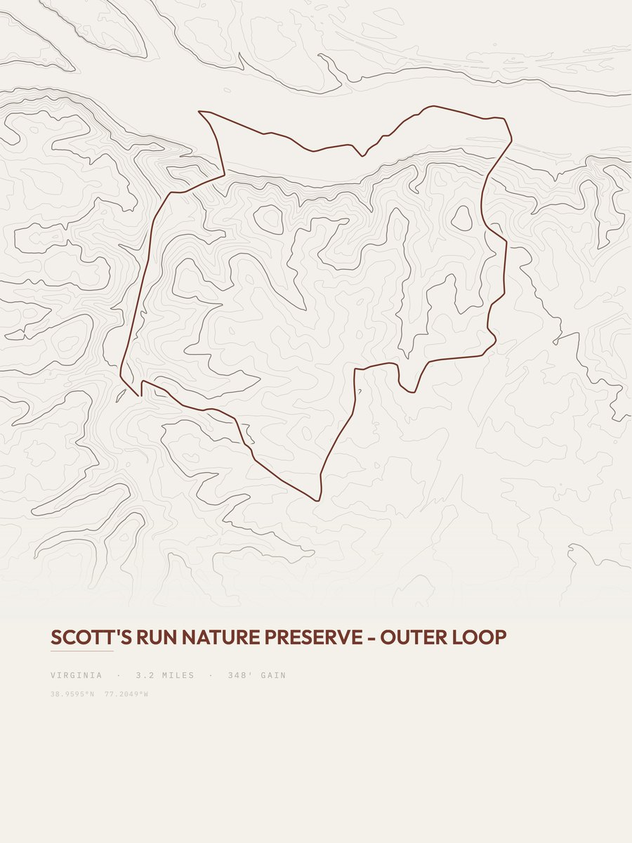 Scott's Run Nature Preserve Topographic print