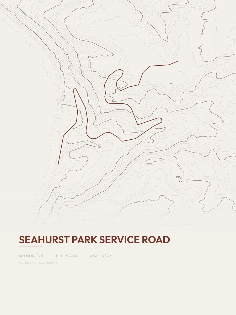 Seahurst Park Service Road Topographic print