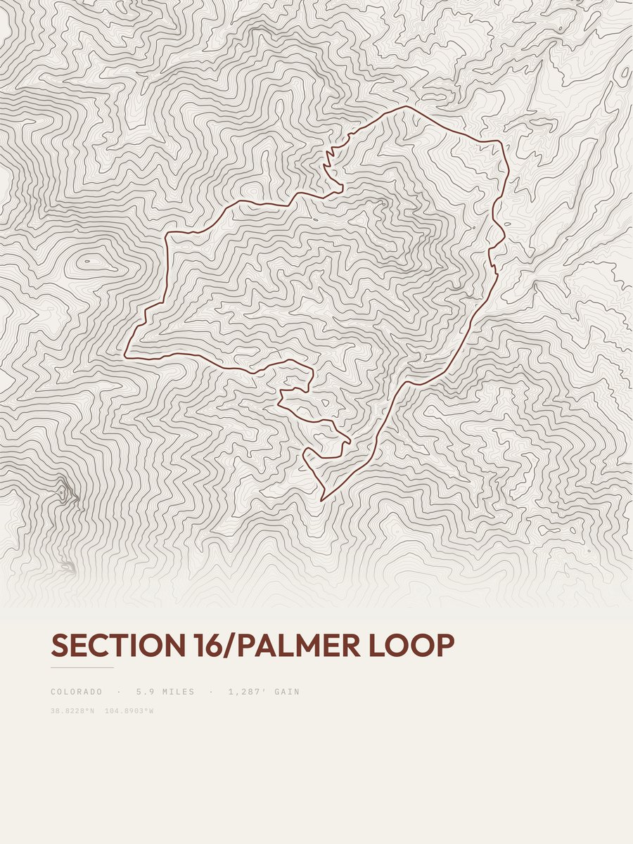 Section 16 / Palmer Loop Topographic print