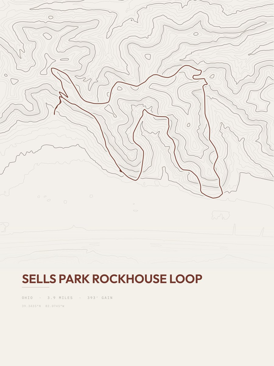 Sells Park Rockhouse Loop Topographic print