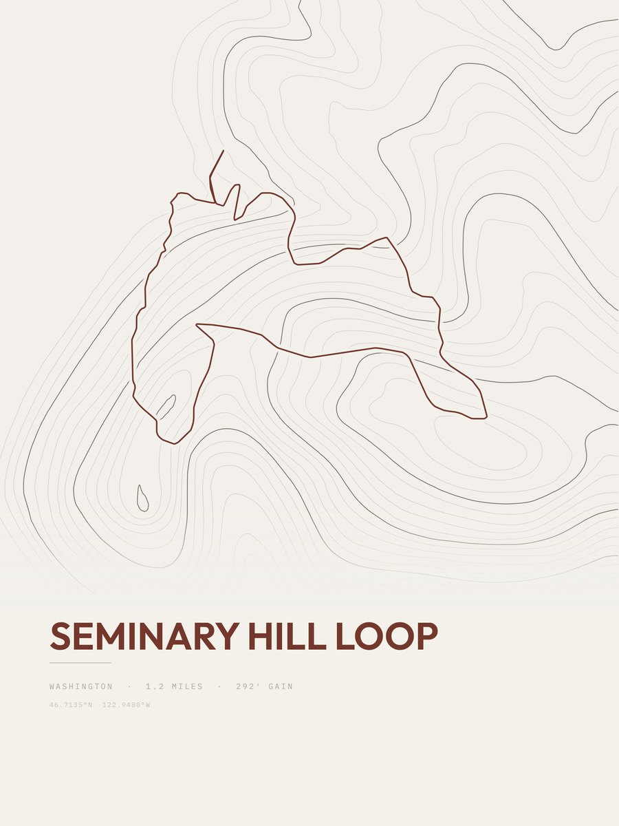 Seminary Hill Loop Topographic print