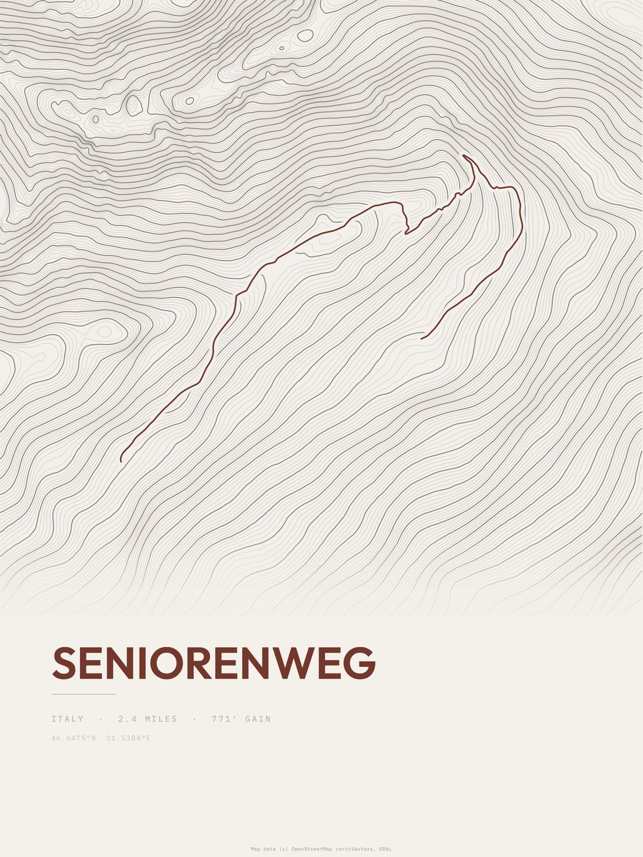 Seniorenweg Topographic print