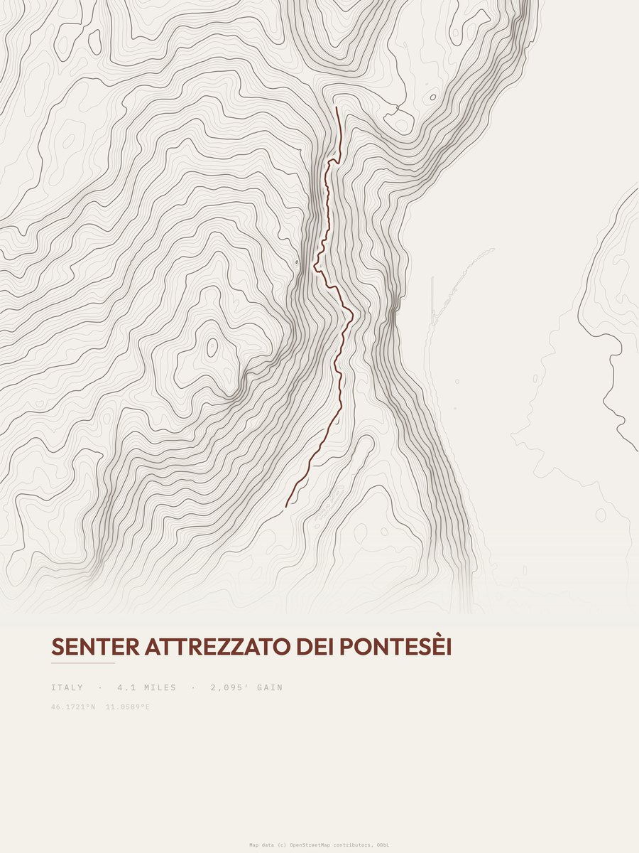 Senter attrezzato dei Pontesèi Topographic print