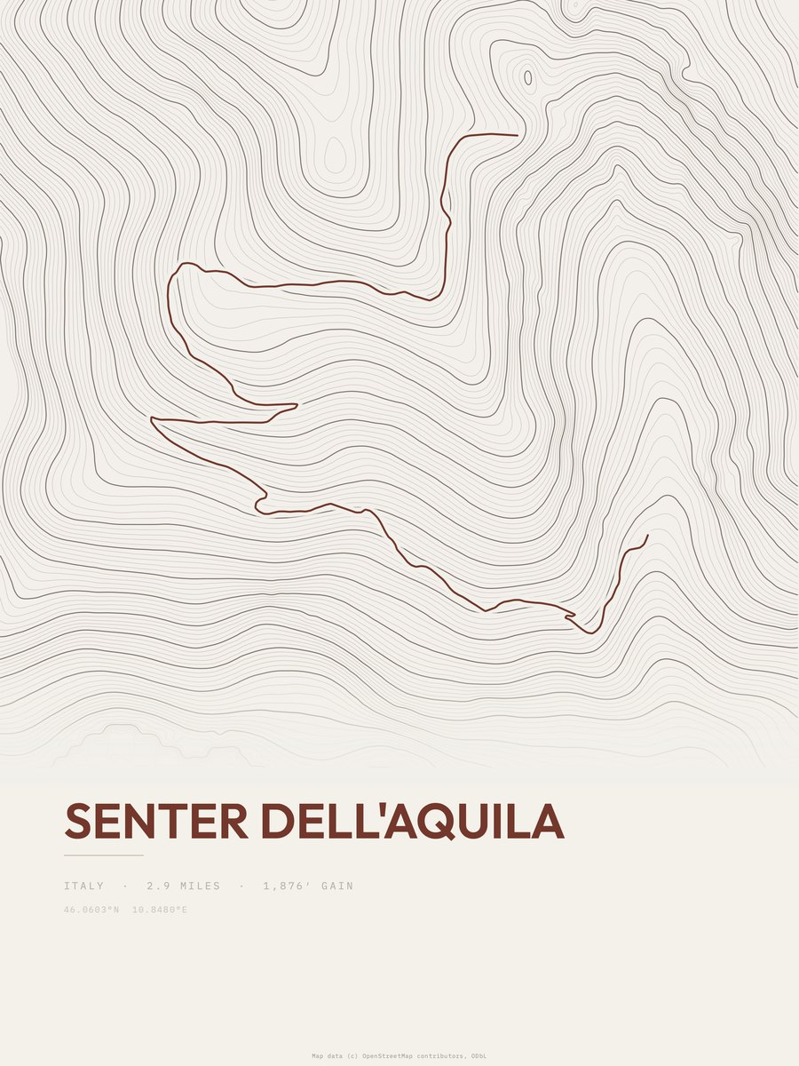 Senter dell'aquila Topographic print