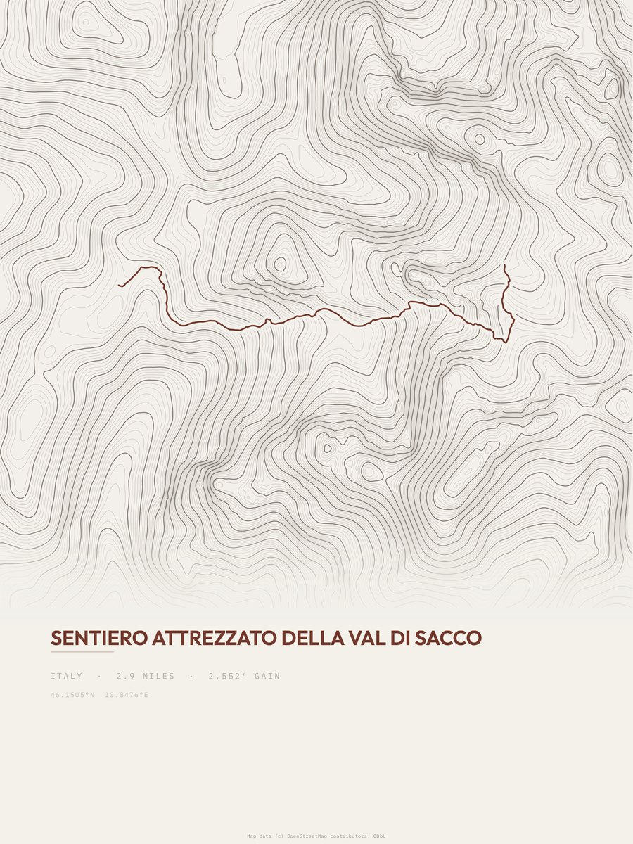 Val di Sacco Topographic print