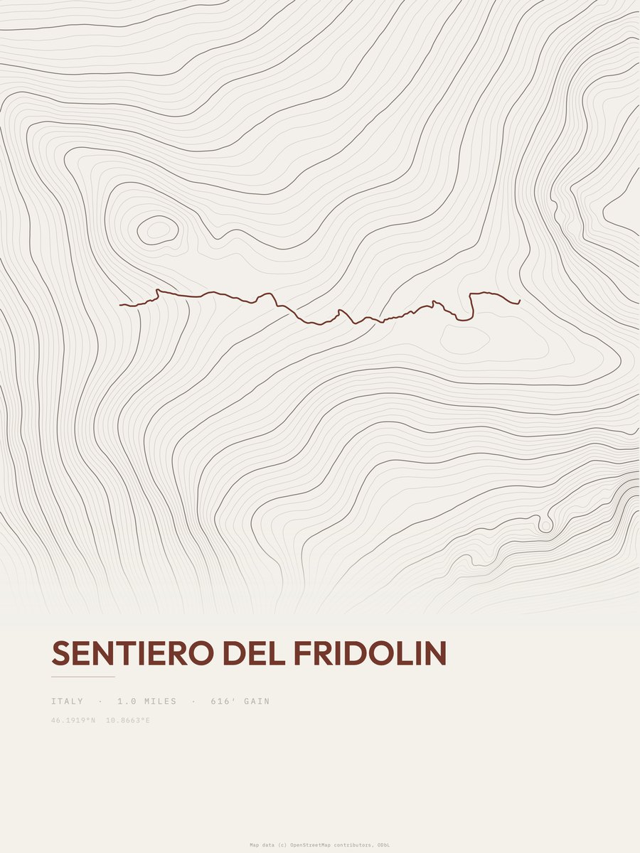 Sentiero del Fridolin Topographic print