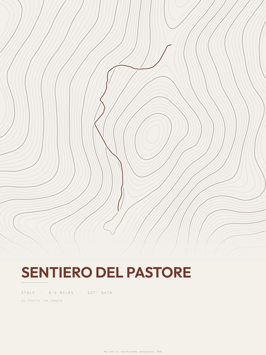 Sentiero del Pastore Topographic print