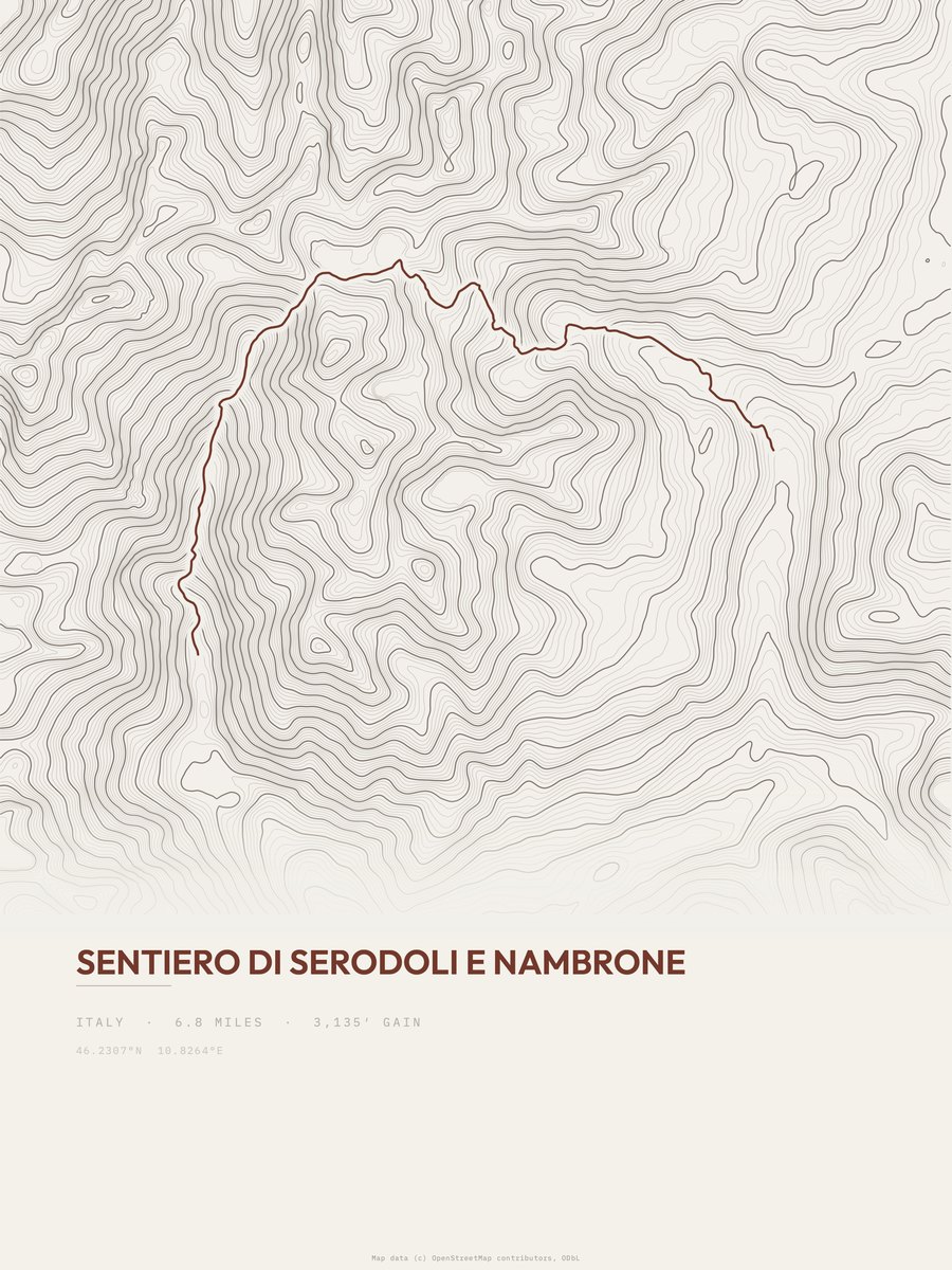 Sentiero di Serodoli e Nambrone Topographic print