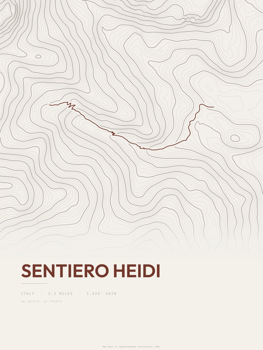 Sentiero Heidi Topographic print