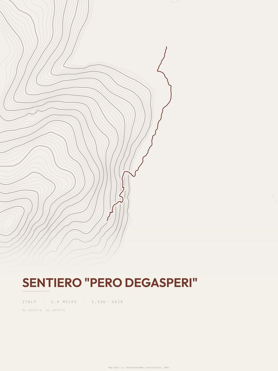 Sentiero "Pero Degasperi" Topographic print