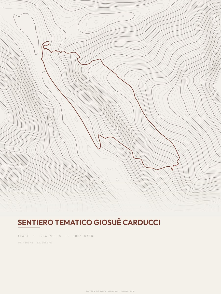 Giosuè Carducci Topographic print