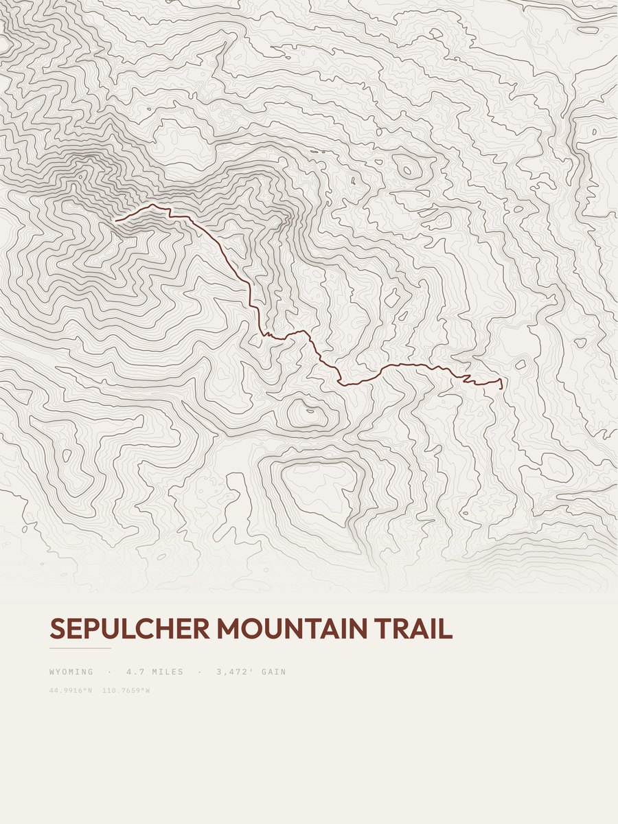 Sepulcher Mountain Trail Topographic print