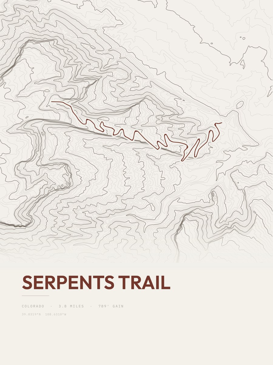 Serpents Trail Topographic print