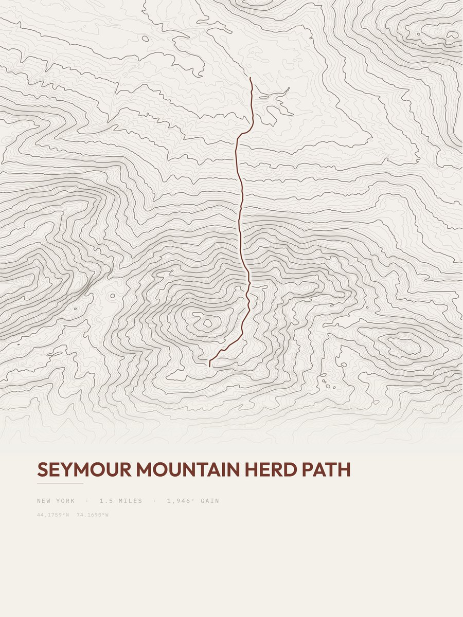 Seymour Mountain Herd Path Topographic print