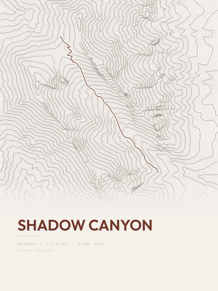 Shadow Canyon Topographic print