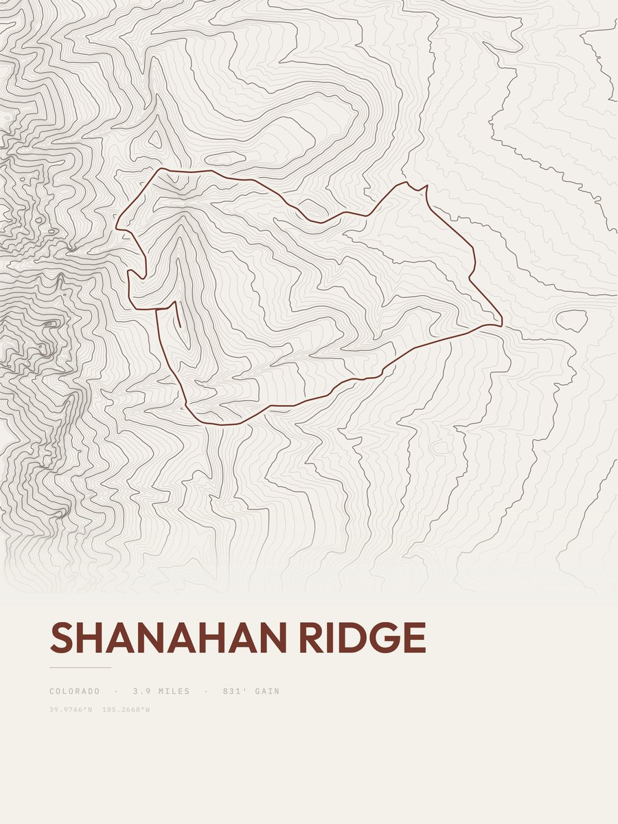 Shanahan Ridge Topographic print