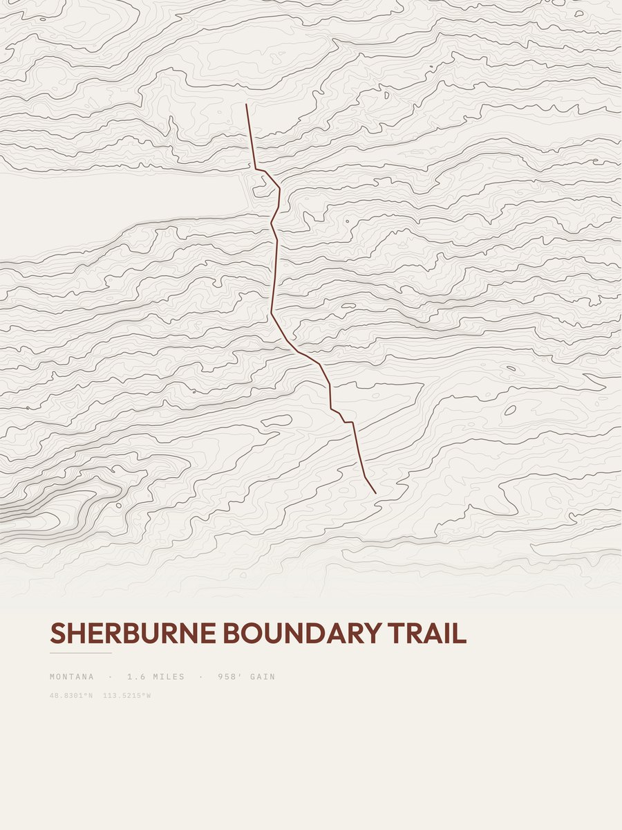 Sherburne Boundary Trail Topographic print
