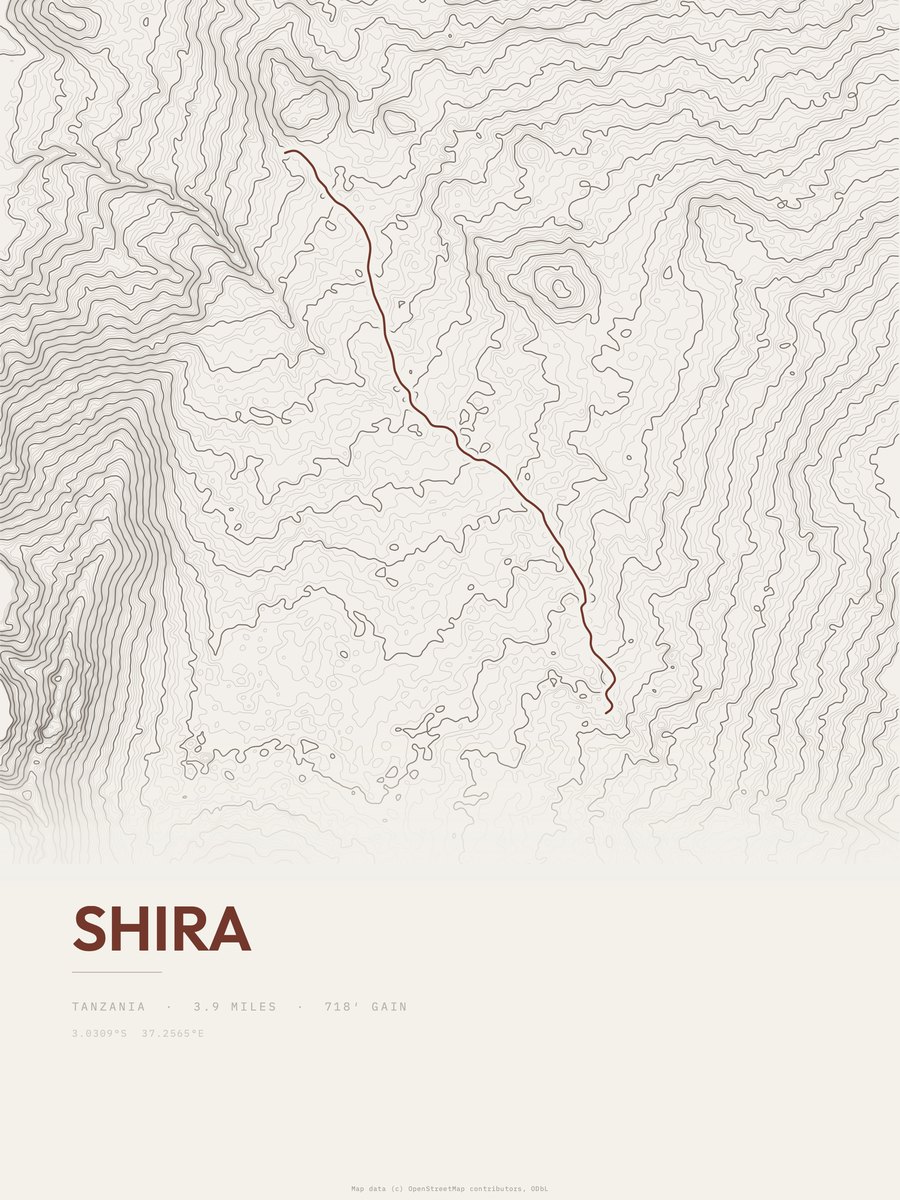 Shira topographic trail print