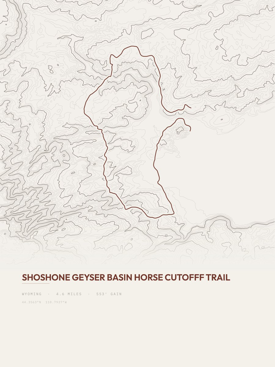 Shoshone Geyser Basin Horse Cutofff Trail Topographic print