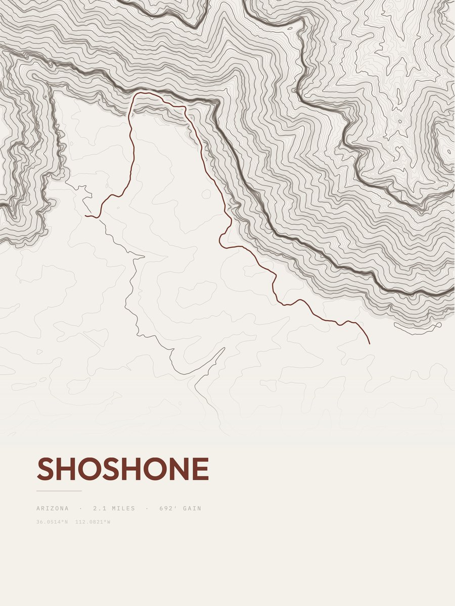 Shoshone Topographic print