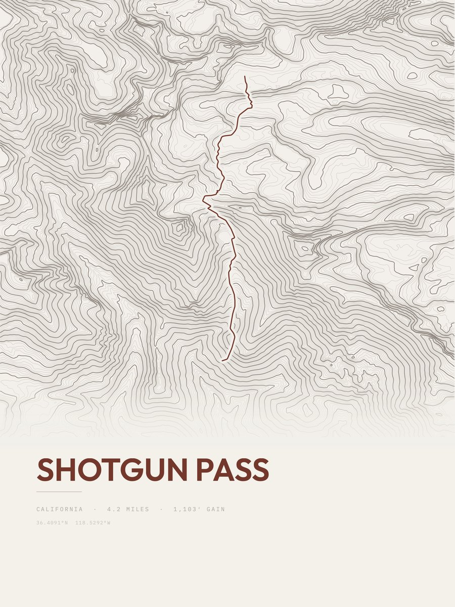 Shotgun Pass Topographic print