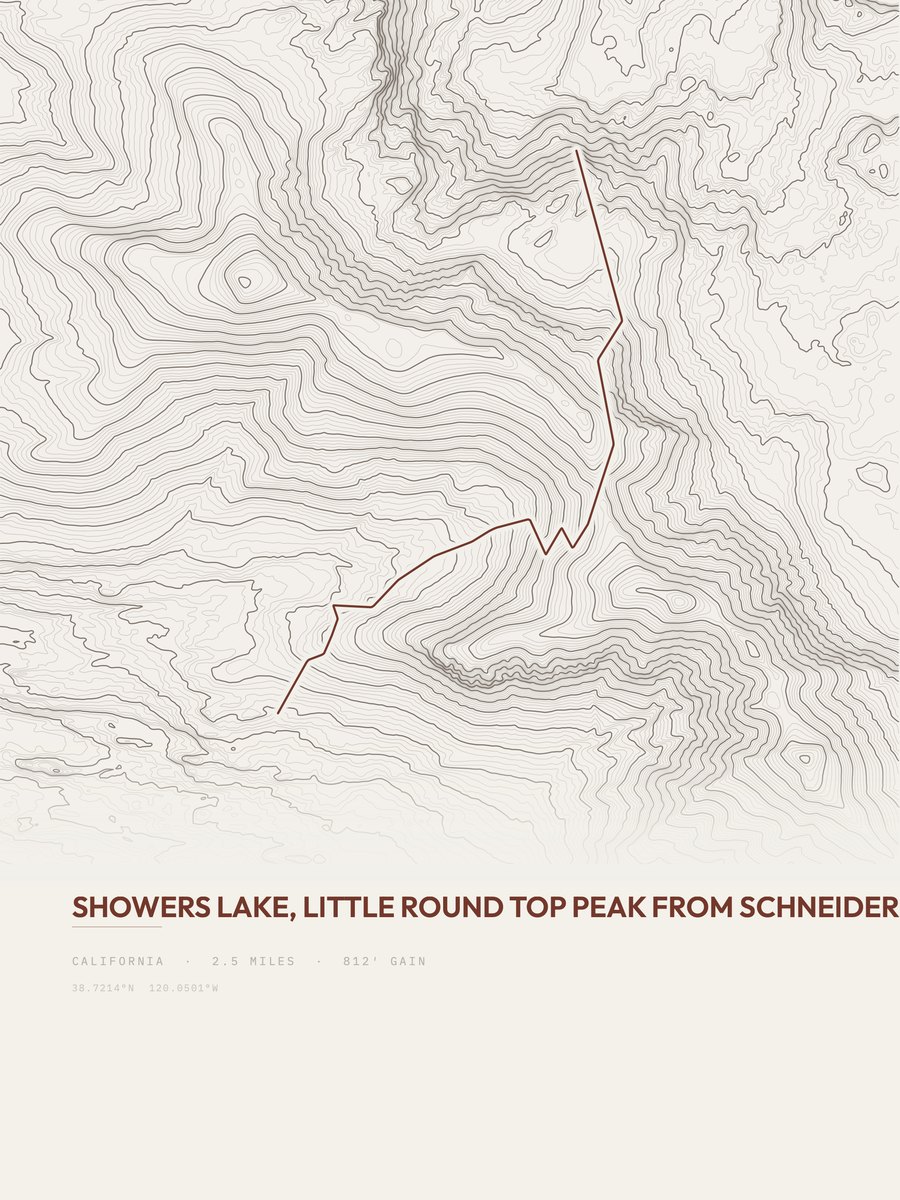 Showers Lake Topographic print
