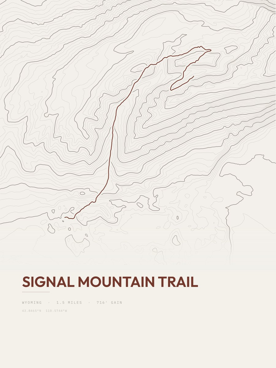 Signal Mountain Trail Topographic print