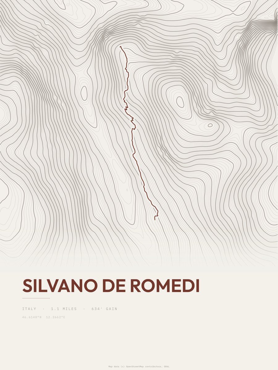 Silvano De Romedi Topographic print