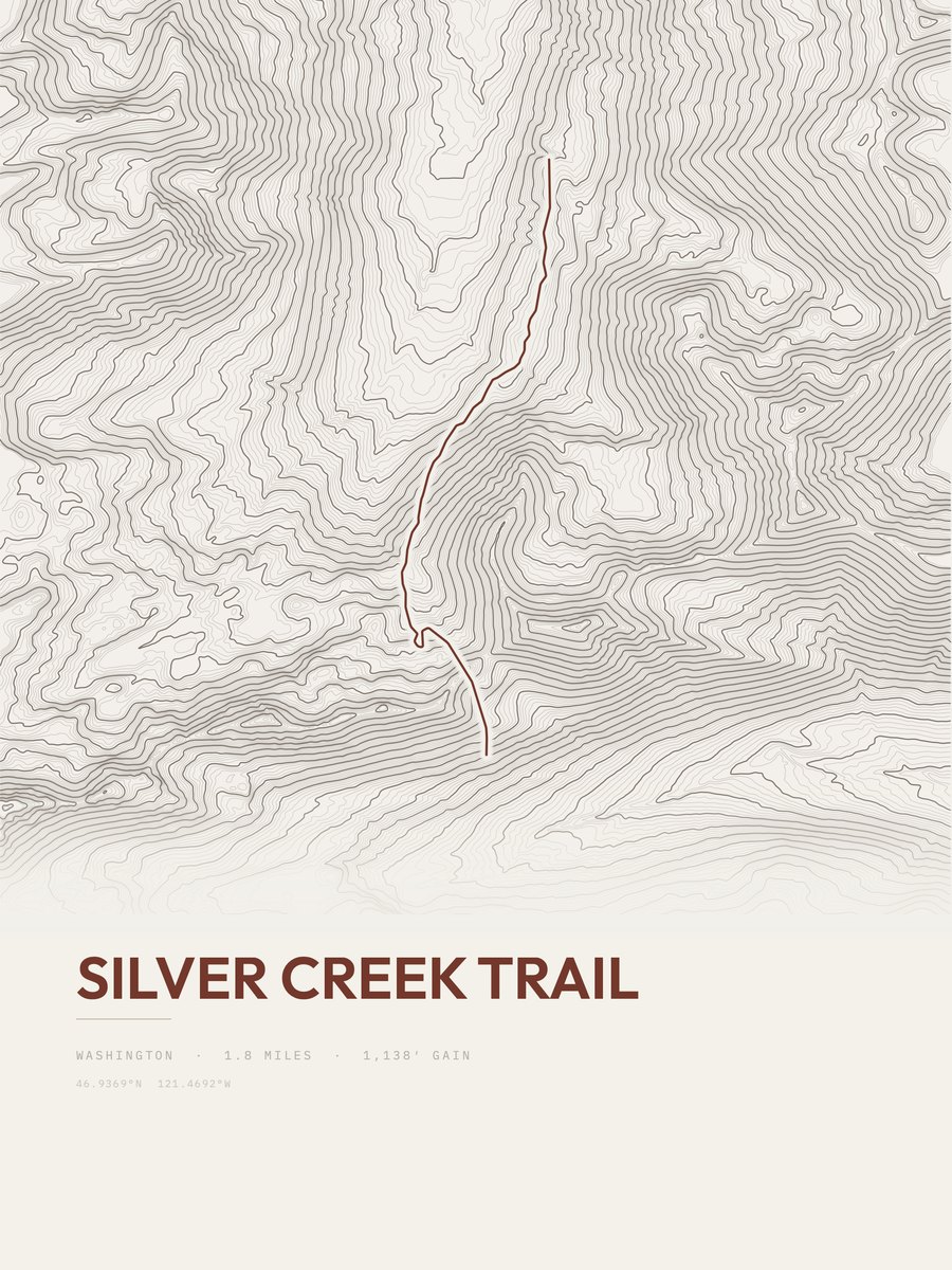 Silver Creek Trail Topographic print