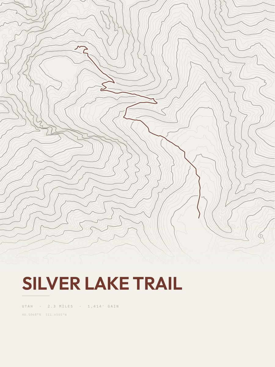 Silver Lake Trail Topographic print