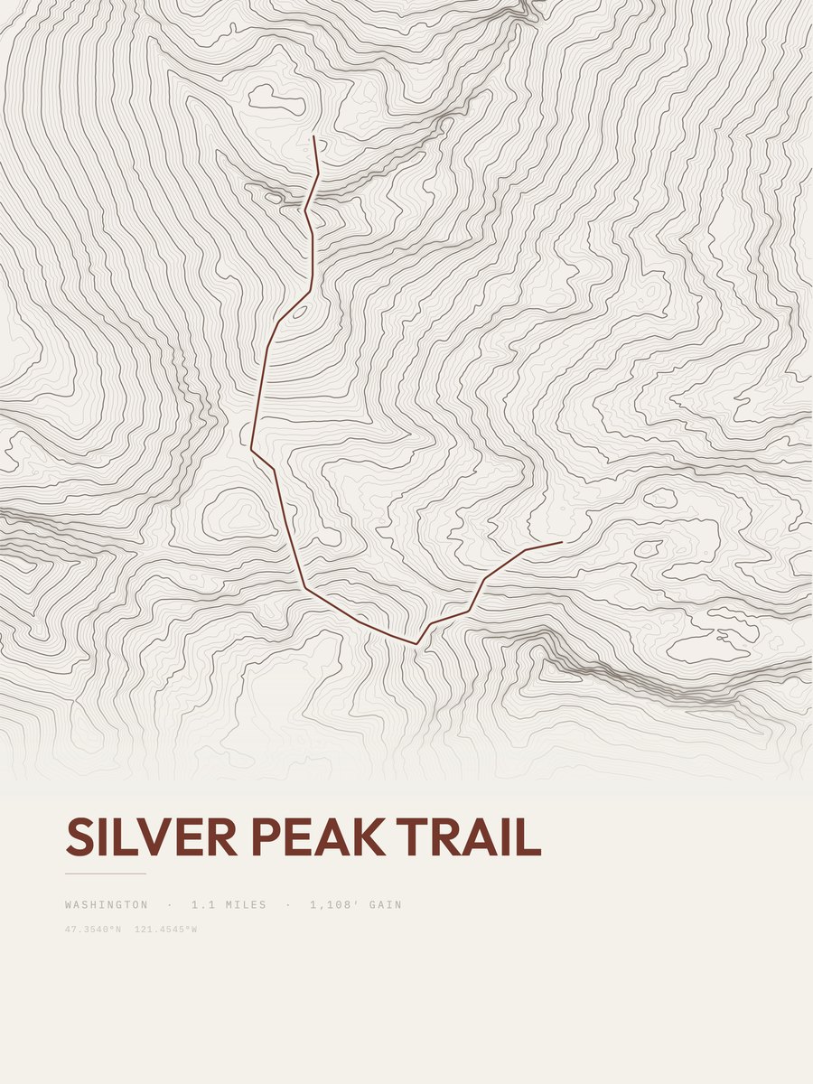 Silver Peak Trail Topographic print