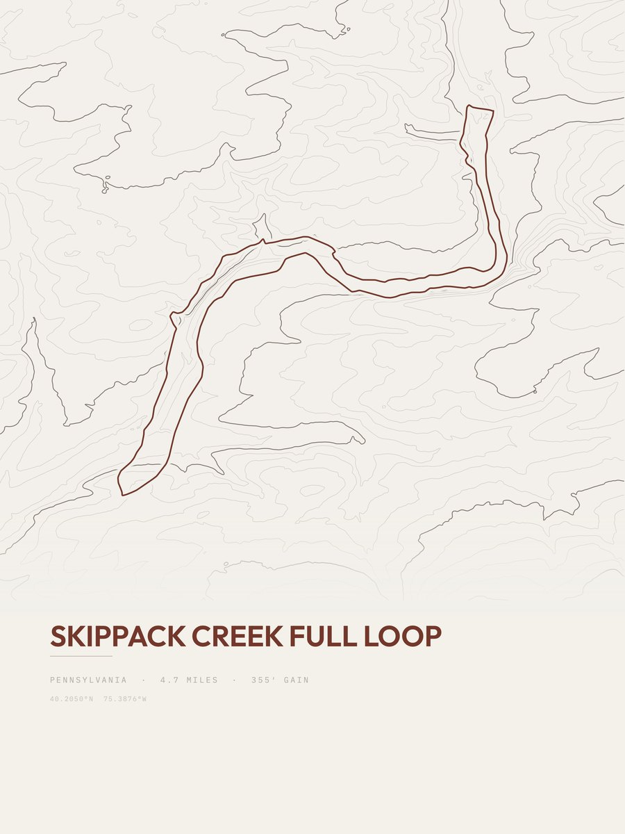 Skippack Creek Full Loop Topographic print