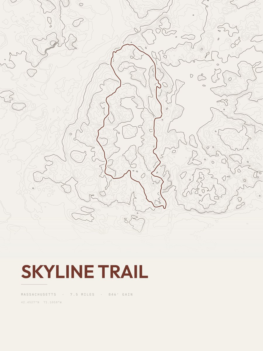 Skyline Trail Topographic print