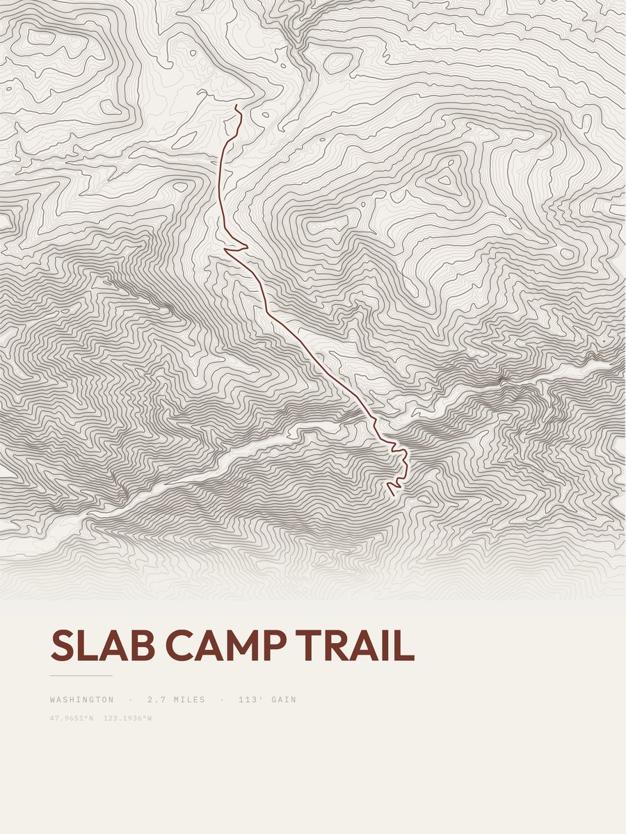 Slab Camp Trail topographic trail print