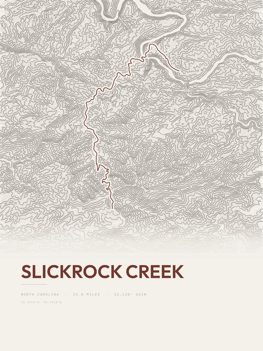 Slickrock Creek topographic trail print