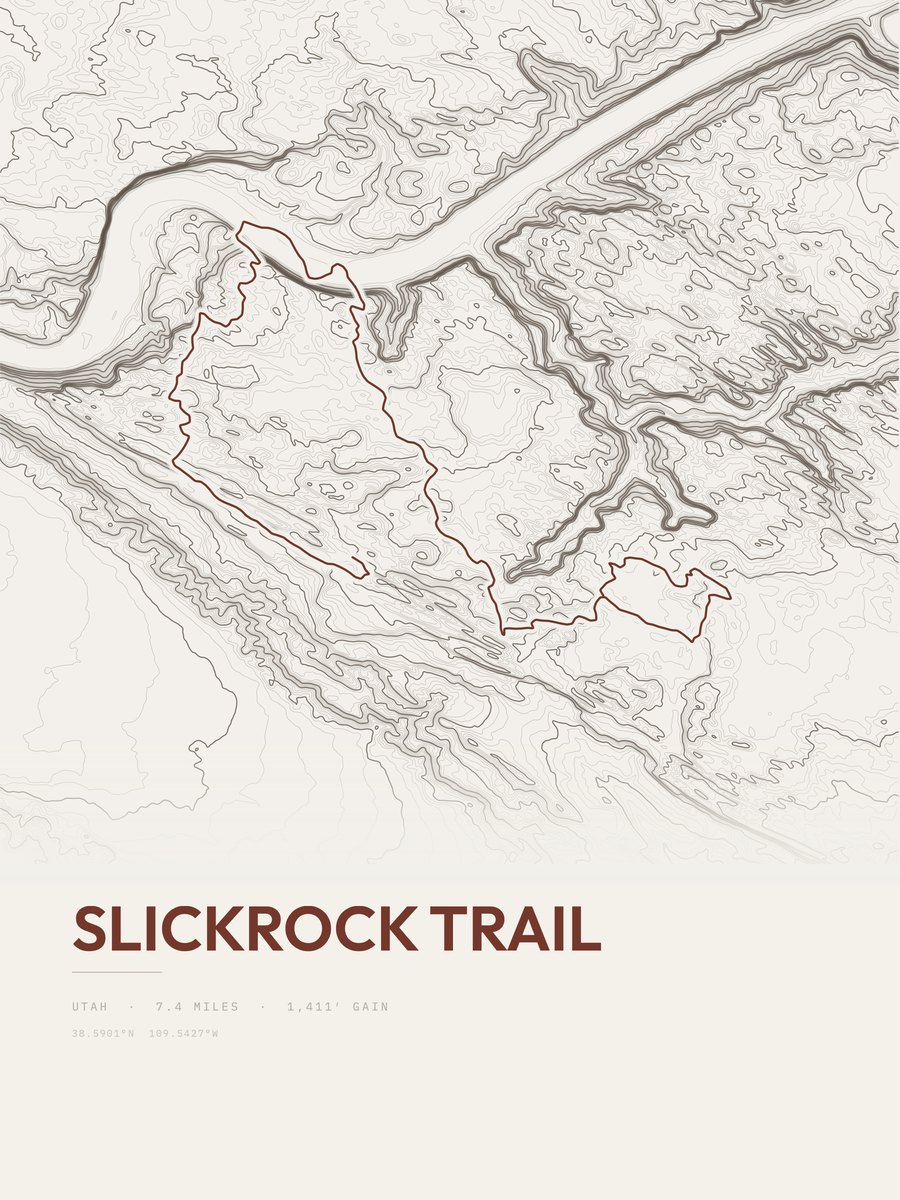 Slickrock Trail Topographic print