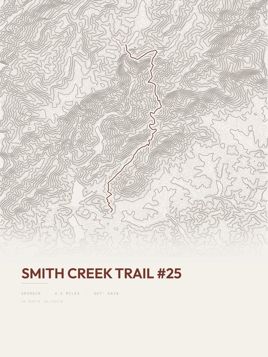 Smith Creek Trail Topographic print
