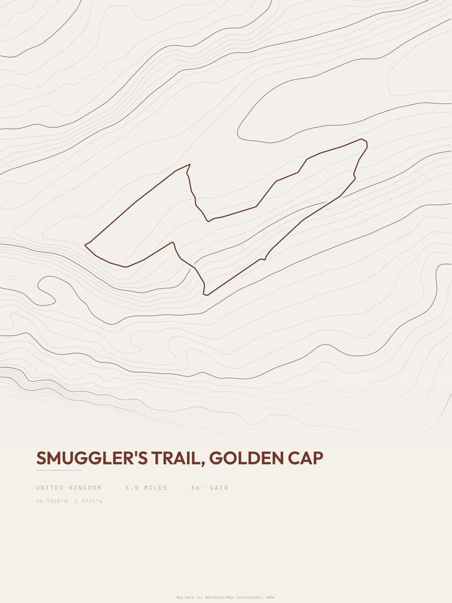 Smuggler's Trail topographic trail print