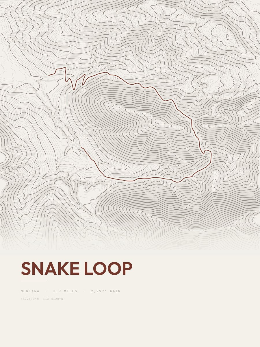 Snake Loop Topographic print