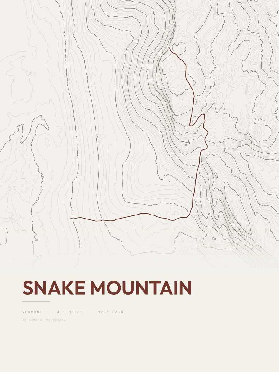 Snake Mountain Topographic print