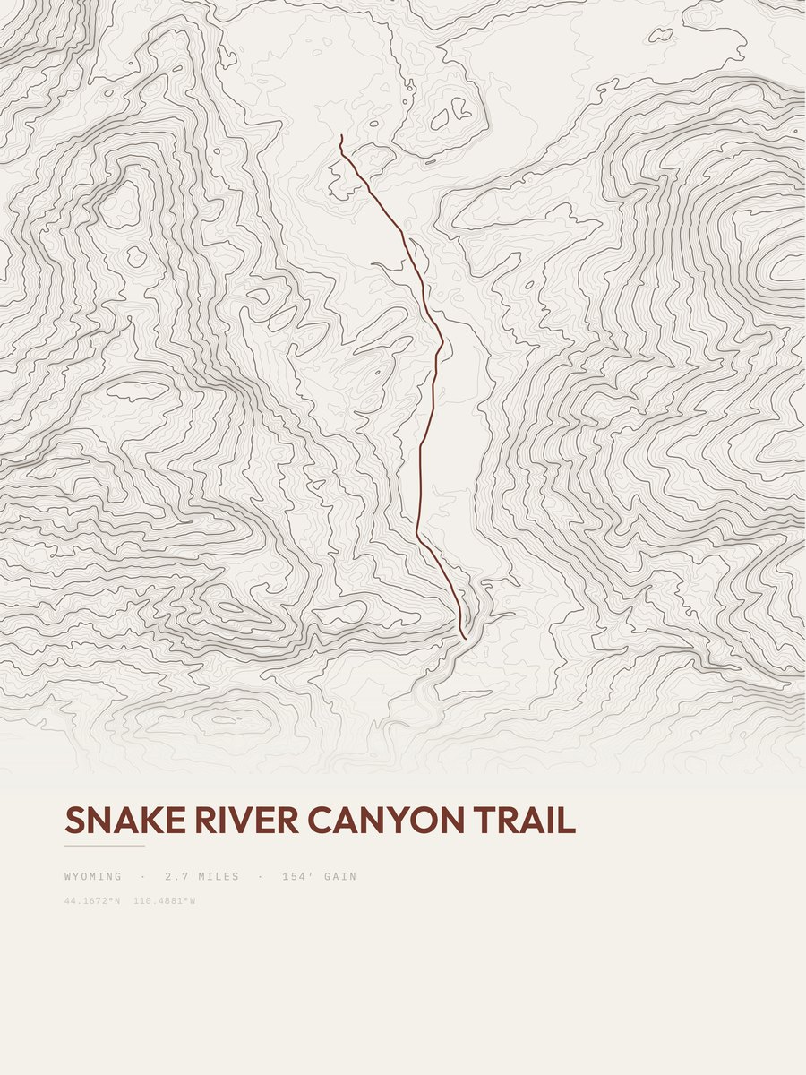 Snake River Canyon Trail Topographic print