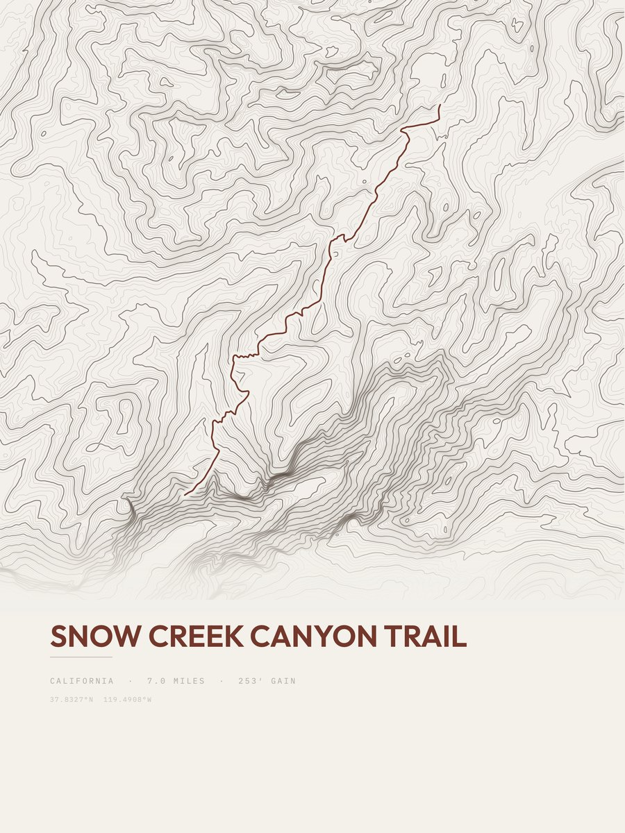 Snow Creek Canyon Trail Topographic print