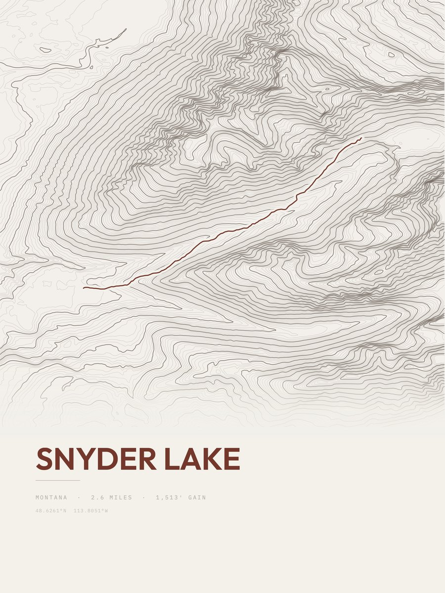 Snyder Lake Topographic print