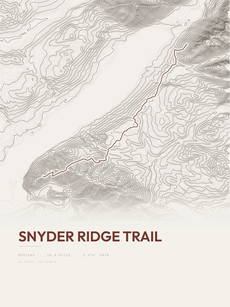 Snyder Ridge Trail Topographic print