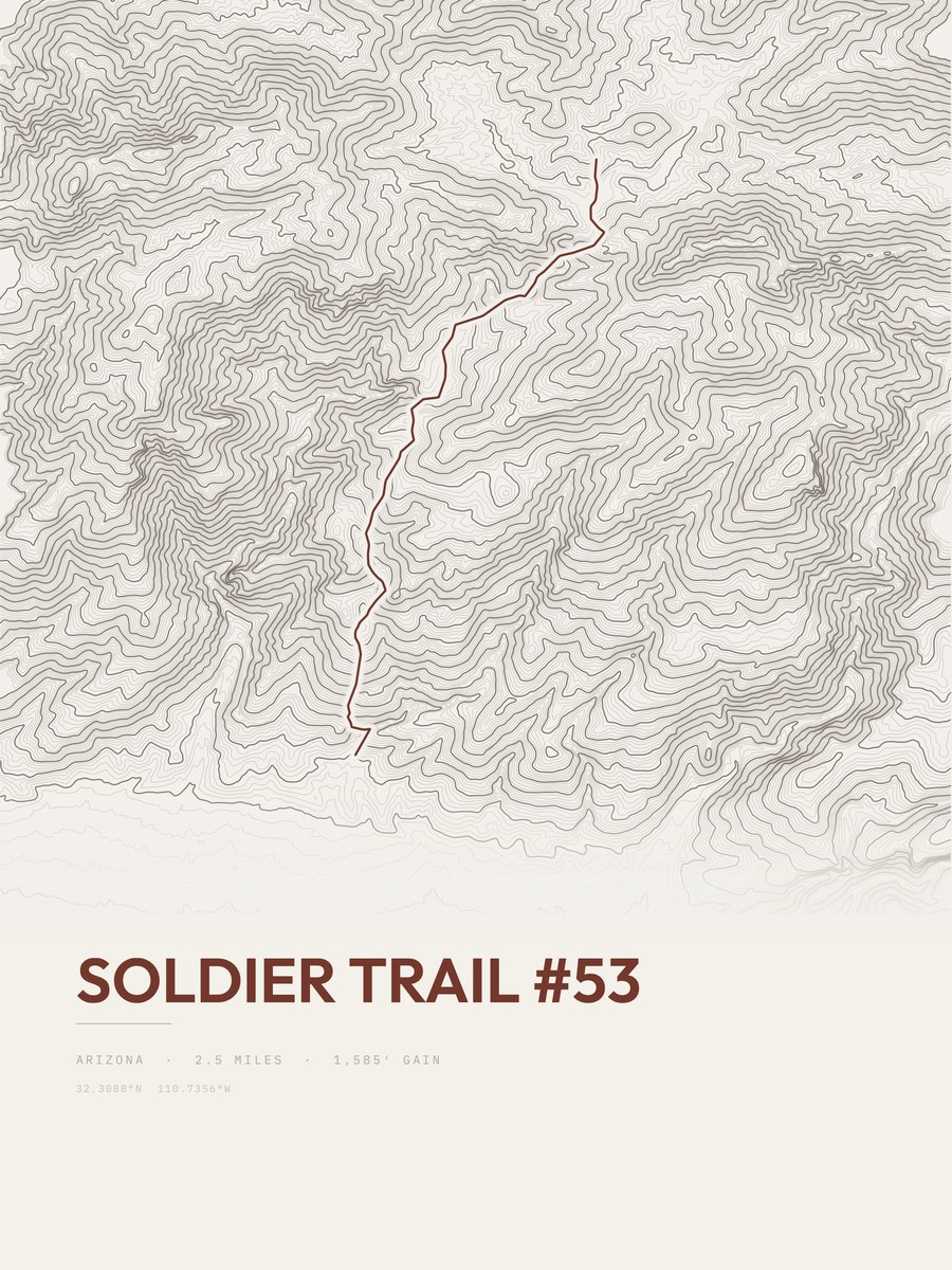 Soldier Trail Topographic print