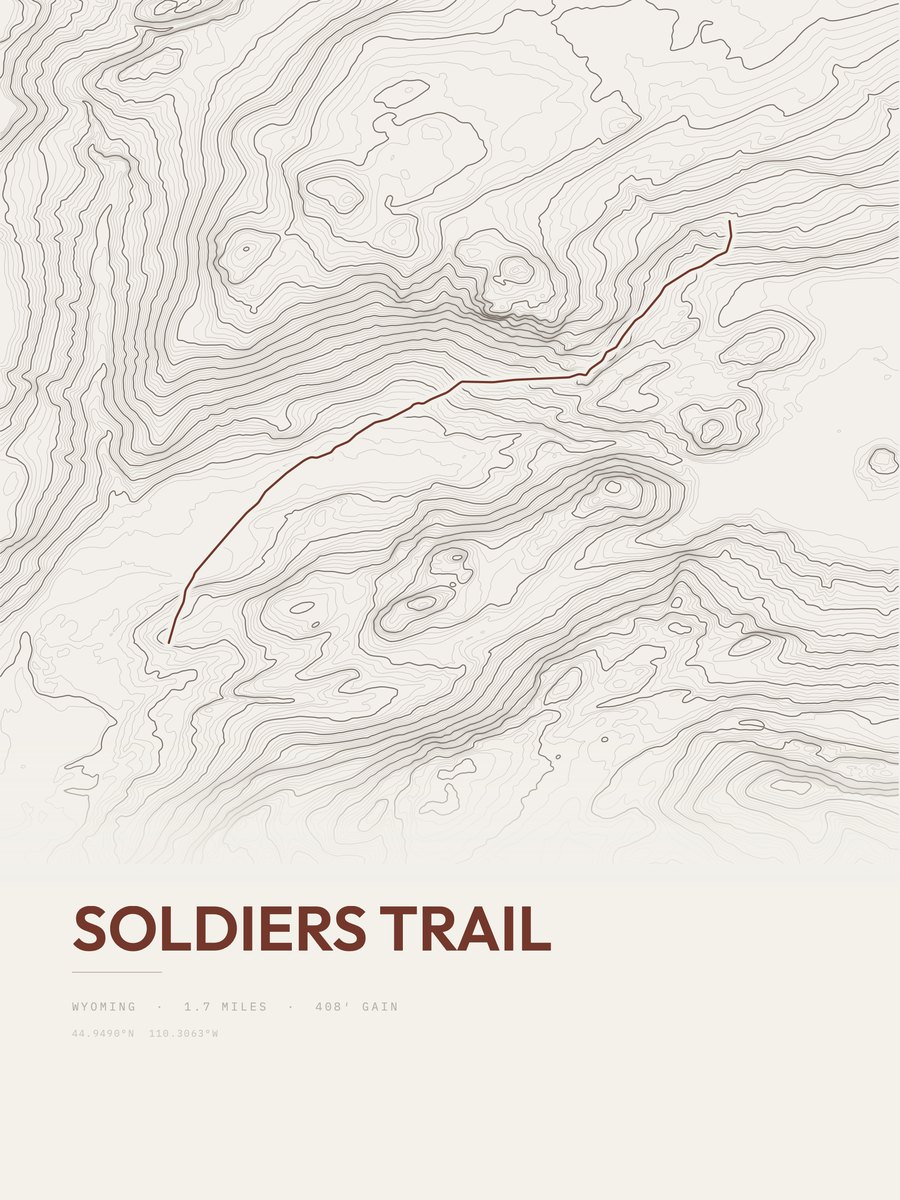 Soldiers Trail Topographic print