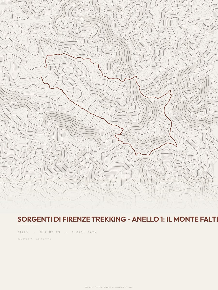 Sorgenti di Firenze Trekking Topographic print