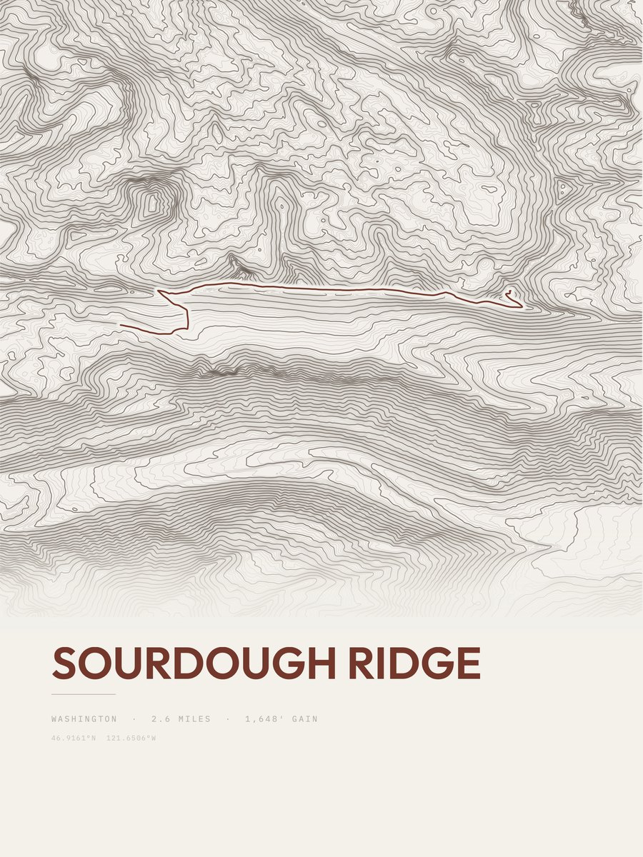 Sourdough Ridge Topographic print